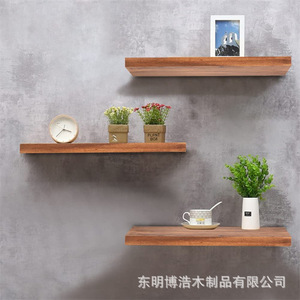 Wooden Floating <b>Shelf</b> Solid Wood Rectangle <b>Wall</b> <b>Mounted</b> Living Room Storage <b>Shelves</b> Bh 514 - Product Image 4