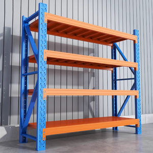 מחסן פלדה מדפים שכבה מרובה מתלה מתלה מתכת מתכווננת מעקה כבד אחסון מדפים - Product Image 2