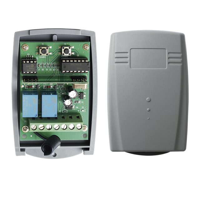 2 Channel Garage Gate Door Remote Control Switch 433MHZ Fixed Learning Rolling Code Receiver Universal Receiver Remote Control