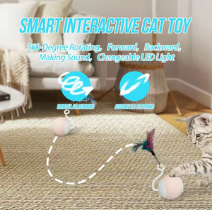 Juguetes Divertidos de Silicona para Gatos, con Control y Sonido, Pelota Inteligente Automática para Gatos, Juguete Interactivo para Mascotas, para Gatitos - Product Image 3