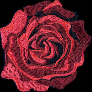 Parche de Lona Ecológica Bordado con Rosa Roja, Aplique de Flor de PVC para Coser, para Regalos Personalizados - Product Image 1