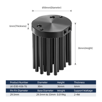 Dissipateur thermique rond personnalisé en aluminium à ailettes brodées, 30mm, pour projecteurs/downlights COB LED 2-4W
