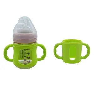 5oz Green Safe Baby Products Silicone baby Drinks Sleeve Holder Silicon Cover For Baby Feeding Bottle