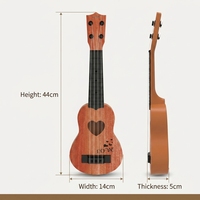 Ukulélé soprano en bois d'acajou facile à jouer pour débutants, 4 cordes, mini-guitare à trou rond avec cordes en nylon
