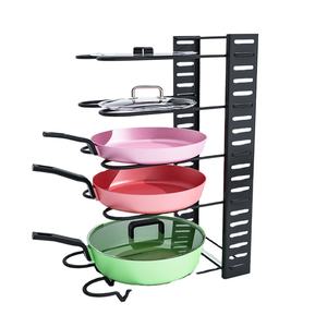 Wholesale Hot Sale 5 Layers Pan Holder <b>Heavy</b> <b>Duty</b> Metal Steel Organizer Rack Folding Pot Storage Shelf for Kitchen Cabinet - Product Image 4