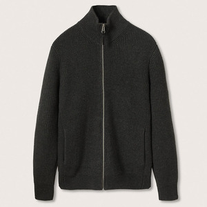 2025 Winter <strong>Men's</strong> Wool/Acrylic Zipper Thick Breathable Turtleneck <strong>Chunky</strong> <strong>Cardigan</strong> - Product Image 5
