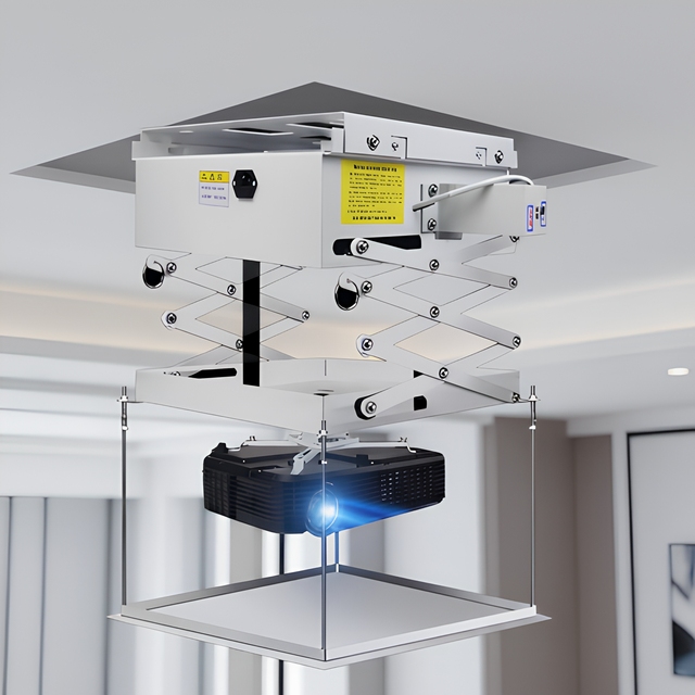 Wholesale Electric Scissor Projector Lift with Remote Control Automatic Ceiling Mount Motorized Projector Scissors Lift