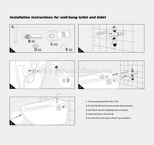 ชุดสุขภัณฑ์ห้องน้ำสีดำทองหรูหรา ประกอบด้วยก๊อกน้ำ อ่างล้างหน้า ฝักบัว ชักโครก ผลิตภัณฑ์อุปกรณ์สุขภัณฑ์จากผู้ผลิต ชุดสุขภัณฑ์ติดผนัง - Product Image 5