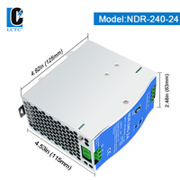 Alimentation électrique à découpage sur rail DIN LCTC NDR 240W 5V 12V 24V AC vers DC 5A 10A 20A SMPS Alimentations industrielles minces 180-240VAC