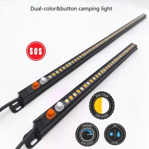 Barre lumineuse <span class=keywords><strong>LED</strong></span> de <span class=keywords><strong>camping</strong></span> <span class=keywords><strong>12V</strong></span> à intensité variable, double couleur ambre + blanc/rouge + blanc, tout-en-un, éclairage portable pour <span class=keywords><strong>camping</strong></span>-<span class=keywords><strong>car</strong></span>, tente, voiture - Product Image 1