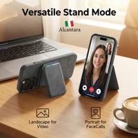 Dompet Kartu Kredit Magnetik Premium Alcantara untuk iPhone Desain Mewah dengan Penyangga Kompatibel dengan Semua Model