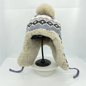 Chapeau d'hiver en tricot doublé en polaire avec pompon, <span class=keywords><strong>bonnet</strong></span> <span class=keywords><strong>péruvien</strong></span> pour femmes S9168, couvre-oreilles, <span class=keywords><strong>bonnet</strong></span> de ski, <span class=keywords><strong>bonnet</strong></span> de neige - Product Image 2