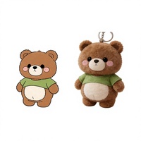 Porte-clés en peluche personnalisé pour garçon, personnage de dessin animé, pendentif en peluche super doux, figurine anime, personnage en peluche avec sweat à capuche Husky, OEM ODM, Fabricant