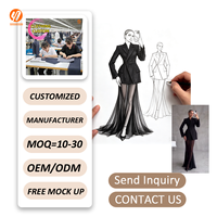 7882 Ensemble de costume de créateur de mode en gros, Blazer à revers à manches longues, Jupe transparente en maille avec logo personnalisé, Robe longue à manches longues, Vente directe usine