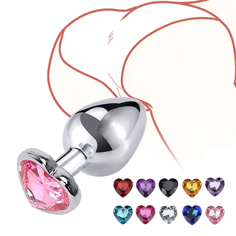 Heart Shape Jewelry Anal Plug Metal Plug Sex Tools Butt Trainer Toys
