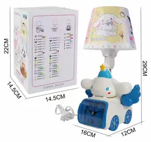 YWMX Kawaii Energy conversación Kuromi Melody alarma lámpara para dormir niña cumpleaños correr coche con ala lámpara romántica