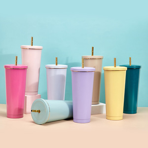 Customize 750ML Available Double Wall Stainless Steel Tumbler with <b>Straw</b> Premium <b>Reusable</b> Coffee Mug for Hot and Cold Drinks - Product Image 1