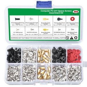 Computer Pc Diy Space Screws Assortment Kit 350 Pieces For Desktop Case Motherboard Hard Drive Fan And Power Supply - Product Image 1