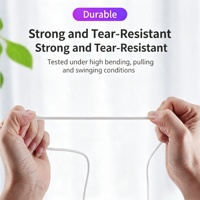 Câble de données double Type-C Togudu T-155 en cuir polyuréthane (PU) Shingan pour téléphone portable