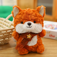 Collection de peluches animaux mignons format poche avec mini-poupée à écharpe florale pour breloque de sac d'école et décoration de bureau pour enfants