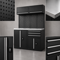 Armoire de rangement modulaire pour garage, coffre à outils, établi avec tiroirs verrouillables et organisateur à panneaux perforés pour atelier domestique