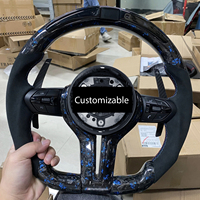 Palancas de cambio de fibra de carbono forjado azul para BMW Performance, cubierta de Alcántara, pantalla LED para F80 F30 E90 M3 M4 M5