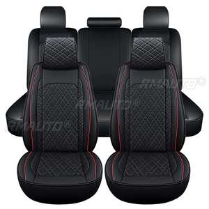 Juego Completo de 5 Fundas de Asiento para Automóvil, Fundas de Asiento de Cuero PU Impermeables para Ford F150 Crew Cab 2009-2021 - Product Image 1