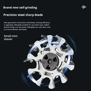 <span class=keywords><strong>Afeitadora</strong></span> eléctrica portátil mejorada, 20 cuchillas, hoja grande de doble anillo, pantalla de alimentación Digital USB para el hogar facial - Product Image 4