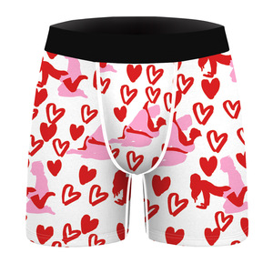 Joyeux Noël Imprimé Taille Moyenne Respirant Hommes Longs Boxers Hommes Noël Confortable Grande Taille Boxers - Product Image 6