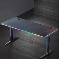 Escritorio eléctrico ajustable de metal para juegos 120x60cm-Sit-Stand Desk con función de memoria Iluminación RGB anticolisión (negro)