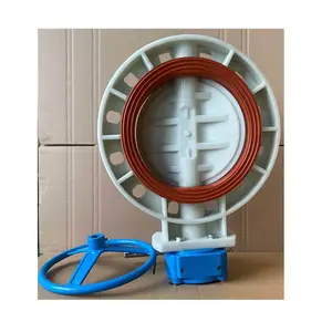 Prix favorable Dn250 Fpm Liner Anti Corrosif Utilisation Chimique Polypropylène PP Poignée De Roue Gaufrette Vanne Papillon - Product Image 1