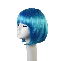 Perruque de fête courte bobo bleue personnalisable en gros, plusieurs couleurs, pour cosplay