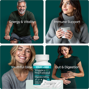 Capsules Super Veggies, complément alimentaire quotidien à base de superaliments, avec extrait de feuille de <span class=keywords><strong>bambou</strong></span>, racine de betterave, arjuna biologique, poudre de gingembre - Product Image 5
