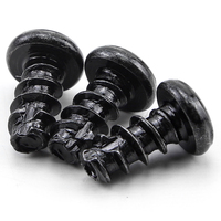 1000 pièces/sac Vis à tête ronde cruciforme en acier zingué noir, filetées, M2 M2.3 M2.6 M3, à coupure à sec pour plaques de plastique