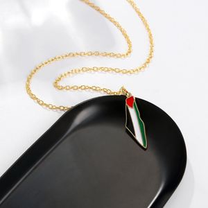 Collar con Colgante de Mapa de Palestina de Metal al por Mayor, Collares de Apoyo a la Libertad de Palestina para Mujeres y Hombres, Regalos de Joyería - Product Image 3