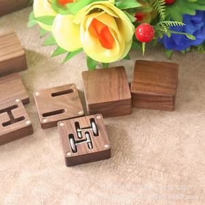 Solid Wood Black Walnut <b>Cufflink</b> <b>Box</b> Magnetic Storage Gift <b>Box</b> For Jewelry Organizers - Product Image 1