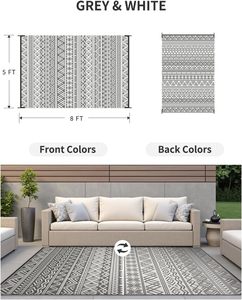 <span class=keywords><strong>Tapis</strong></span> de camping-car jacquard double face respirant, respectueux de l'herbe, pour patio, <span class=keywords><strong>balcon</strong></span>, léger et lavable - Product Image 6