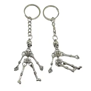 RENHUI Bone Skeleton Resin Skull Skeleton Keyring Key Ring Custom Metal Keychains Key Chains