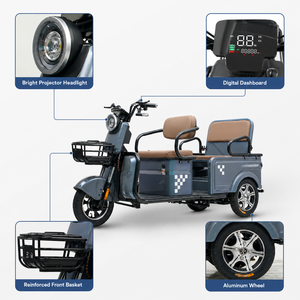 EW esesign amamily Electric ricricycle con Octional 800W ototor 48V atteries assassenger leclectric ririke para Family aily Rave - Product Image 4