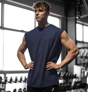 <b>Men</b> Sports Sleeveless Shirts Custom logo Quick Drying tank Tops Small Stand Neck Gym Sports Vest Breathable Casual <b>Singlets</b> - Product Image 4
