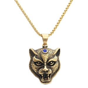 Collier Pendentif Tigre en Acier Inoxydable pour Homme, Breloque Animale Style Rétro Punk, Design Géométrique, Sertissage Clos 280526 - Product Image 5