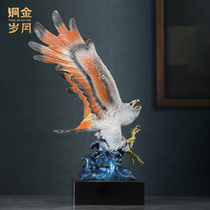 Escultura de águila de cobre y oro, figurita hecha a mano, gran ambición, decoración para sala de estar, regalo - Product Image 2