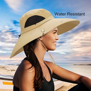 Summer Outdoor Fishing <strong>Bucket</strong> <strong>Hats</strong> Adjustable Drawstring 3D Embroidery Large Brim Sunburn protection <strong>Hat</strong>