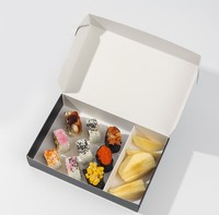 Boîte à sushi personnalisée de haute qualité avec 5 compartiments, emballage alimentaire en papier, boîte à emporter