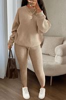 2024 survêtement véritable pull tricoté avec Joggers solide deux pièces ensemble 2 pièces ensembles vêtements de sport décontractés