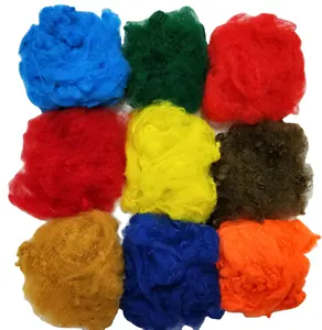 染料染色的任何颜色再生聚酯短纤维用于纺丝