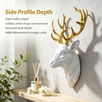 Sculptures de Têtes de Cerfs en Résine Faite à la Main en Gros, Décorations de Fêtes Extérieures, Ornements de Noël, Décorations Murales