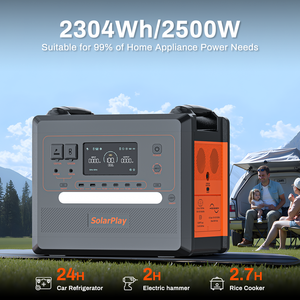 Estación de Energía Portátil para Exteriores Safer Outdoor <span class=keywords><strong>Home</strong></span> de 2500W LFP, Batería Solar de 2304Wh con Carrito de Mano, Panel Solar Portátil para Camping - Product Image 5