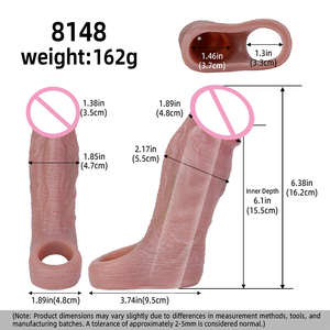 SXXY6.38 Inch <b>Liquid</b> <b>Silicone</b> Penis Extension Sleeve Realistic Skin Feel Lightweight Thin Fit Male Enhancement Toy - Product Image 6