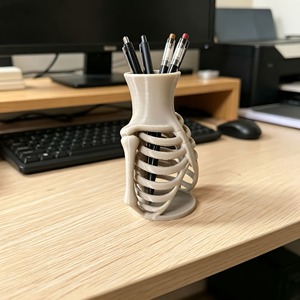 Portapenne Scheletro Toracico Stampato in 3D, Scatola Portaoggetti da Scrivania, Organizer per Cancelleria, Porta Pennelli Trucco, Decorazione Halloween, Regalo - Product Image 4
